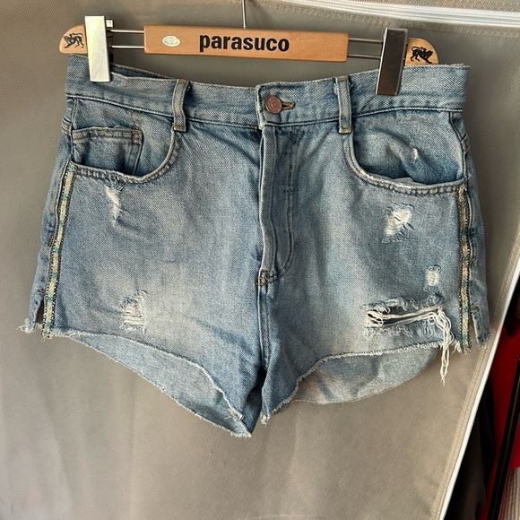 Zara high waist denim short - Picture 1 of 4